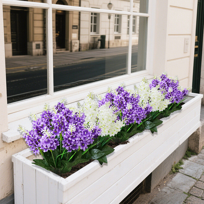 Simulate 5-head hyacinth lavender bouquet, outdoor flower arrangement, wedding hall, road guide, home decoration, flower arrangement