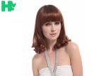 Short Curly Synthetic Hair Wigs , 6A Synthetic Curly Wigs Darker Brown