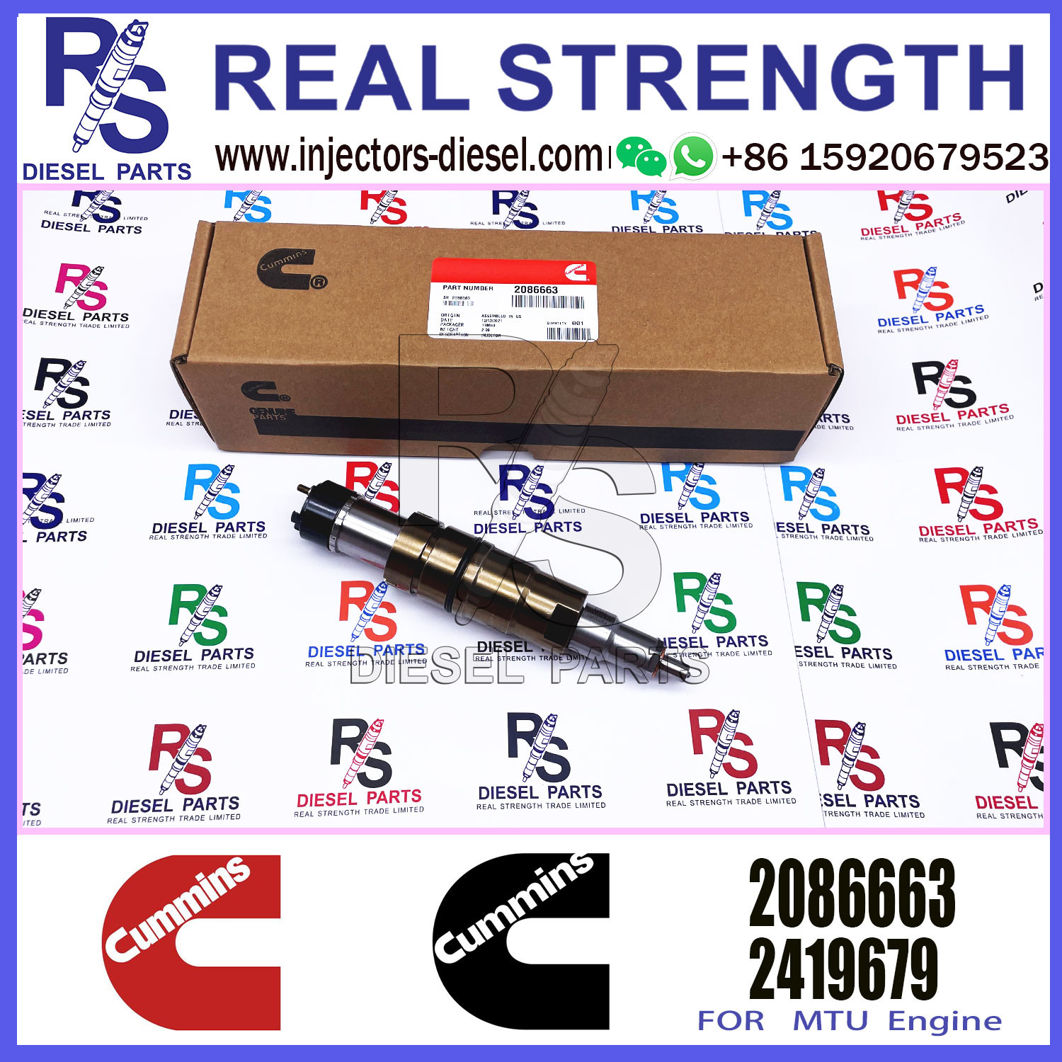 Fuel Injector Assembly 2872544 2086663 2057401 2488244 2872405 203183 Common Rail Injector