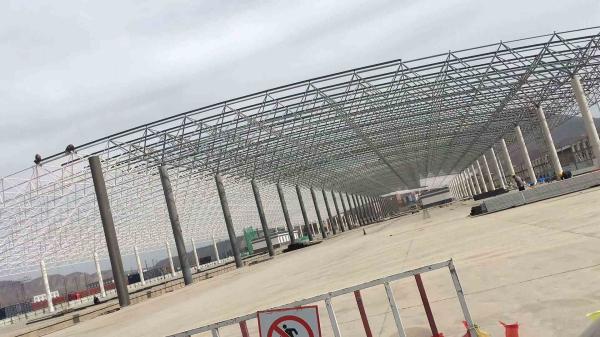 Construction Space Frame Prefabricated Steel Structure Toll Station Canopy