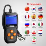 Black Universal 12V Car Battery Capacity Tester With Intelligent Clamp