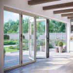 Exterior Plastic UPVC / Pvc Glass Sliding Folding Door Windproof