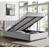 Buy cheap Light Grey Velvet Fabric Gas Lift Storage Bed Frame Double Size from wholesalers