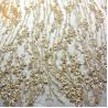 Buy cheap Gold 140cm Width Machine Embroidery Lace Customized Lace Fabric For Dresses from wholesalers