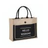Buy cheap Linen Stitching Canvas Hessian Shopping Bags Custom Printed For Women from wholesalers