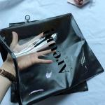 Black Zipper Poly Pvc Custom Packaging Bags For Hoodie Clothing