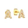 Buy cheap Fashion Sterling Silver A-z Alphabet Earrings 18k Gold Plated 925 Silver Letter Stud Earrings from wholesalers