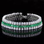 Summer Cute Crystal Bracele Jewelry Cluster Colorful CZ Stone Bracelet SIlver