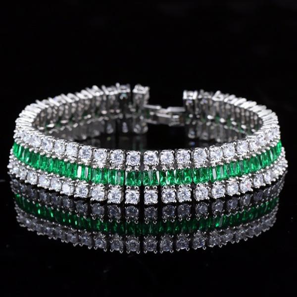 Summer Cute Crystal Bracele Jewelry Cluster Colorful CZ Stone Bracelet SIlver