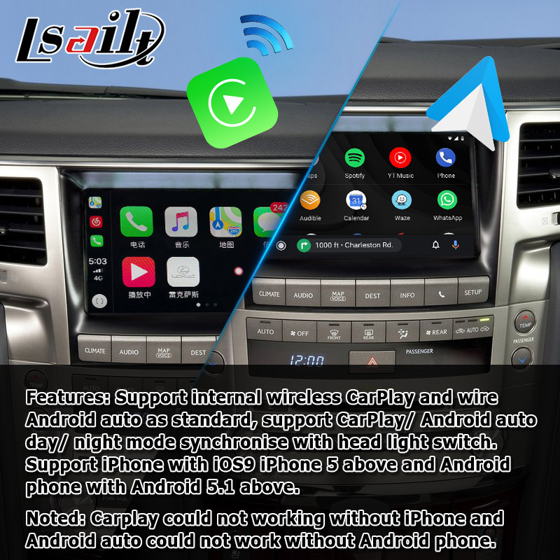 Lexus LX570 2013-2015 Android auto carplay video interface navigation box optionl wireless carplay