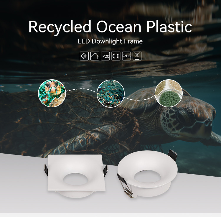 Fixed Anti Glare Downlight Frames Recycled Ocean Plastic Gu10 Downlight Frame