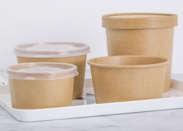 Buy cheap Strong Kraft Paper Bowls , Paper Soup Bowls Lined With Leak Proof Inner Coating from wholesalers