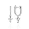 Buy cheap 14K Gold Blossom Mini Huggie Diamond Trio Drop Earrings Silver Jewelry Main Material from wholesalers