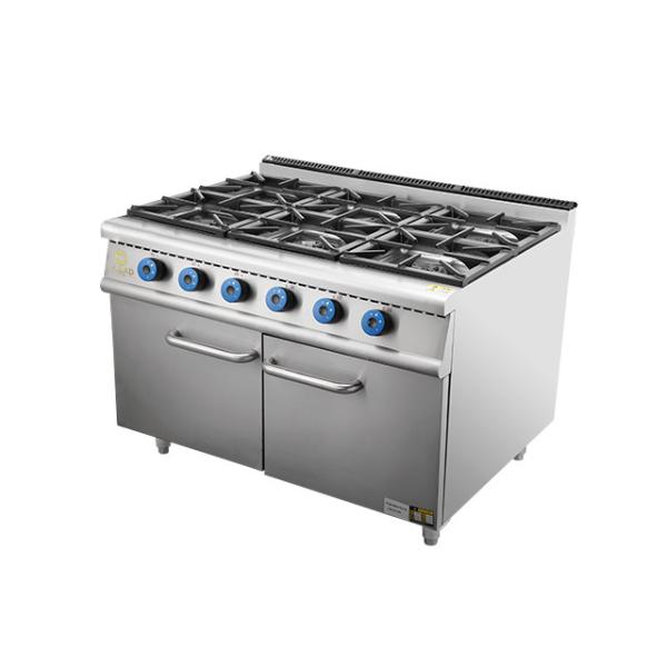 Buy cheap Gas Powered Heavy Duty Hotel Cooking Range with Oven SS304 Construction for Large Scale Food Production. from wholesalers