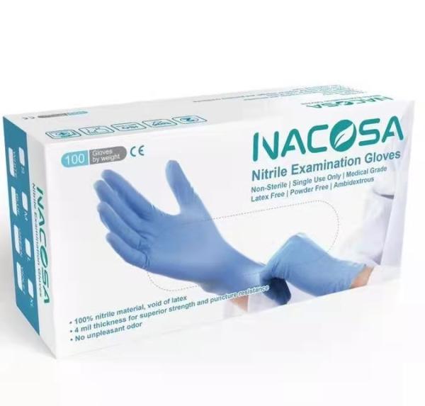 Buy cheap Nacosa 4 mil Powder Free Disposable examination Nitrile Gloves for work from wholesalers