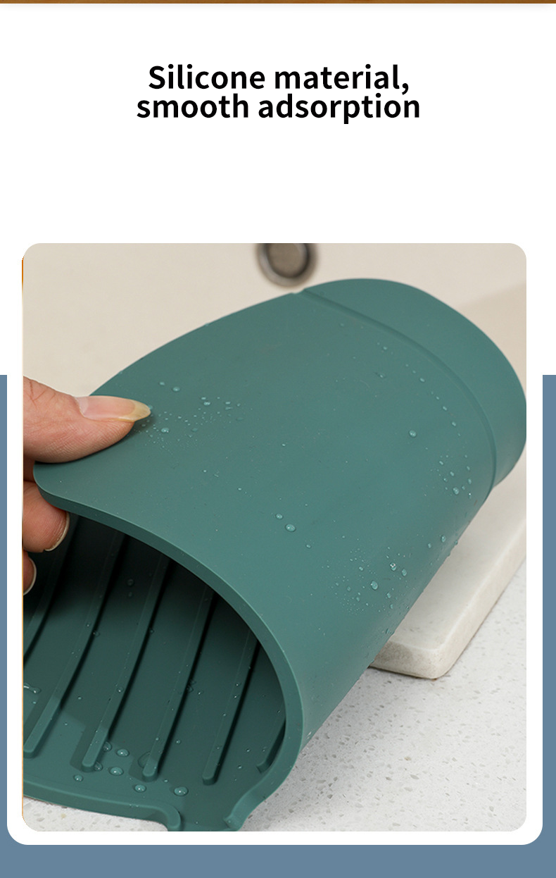 Custom Size Silicone Countertop Drain Pad for Kitchen Bathroom Faucet Splash Guard Mat