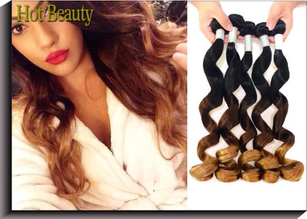 Buy cheap Fasion Peruvian Virgin Hair / 3 Tone Color Natural Wavy Bundles BV SGS from wholesalers