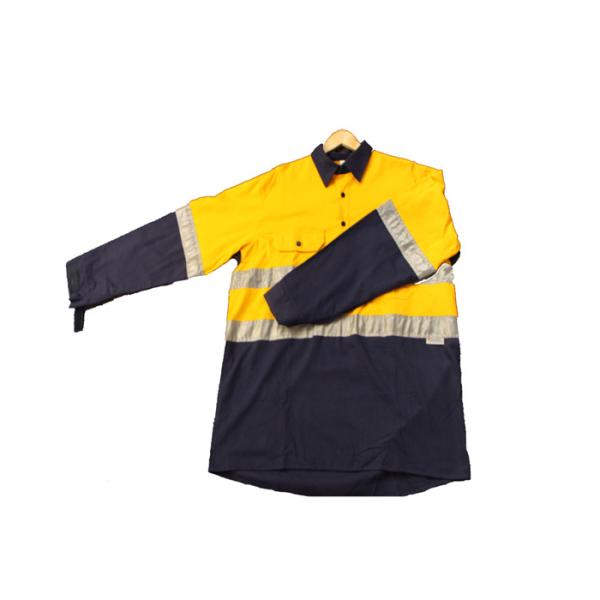 Buy cheap EN20471 FR Long Sleeve Construction Work Shirts Hi Vis Yellow Orange Highlight from wholesalers