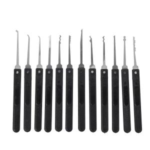 China Beginner Locksmith Tools Transparent Practice Lock For Learning Purposes,12 Pieces Of Black Locksmith Tools on sale