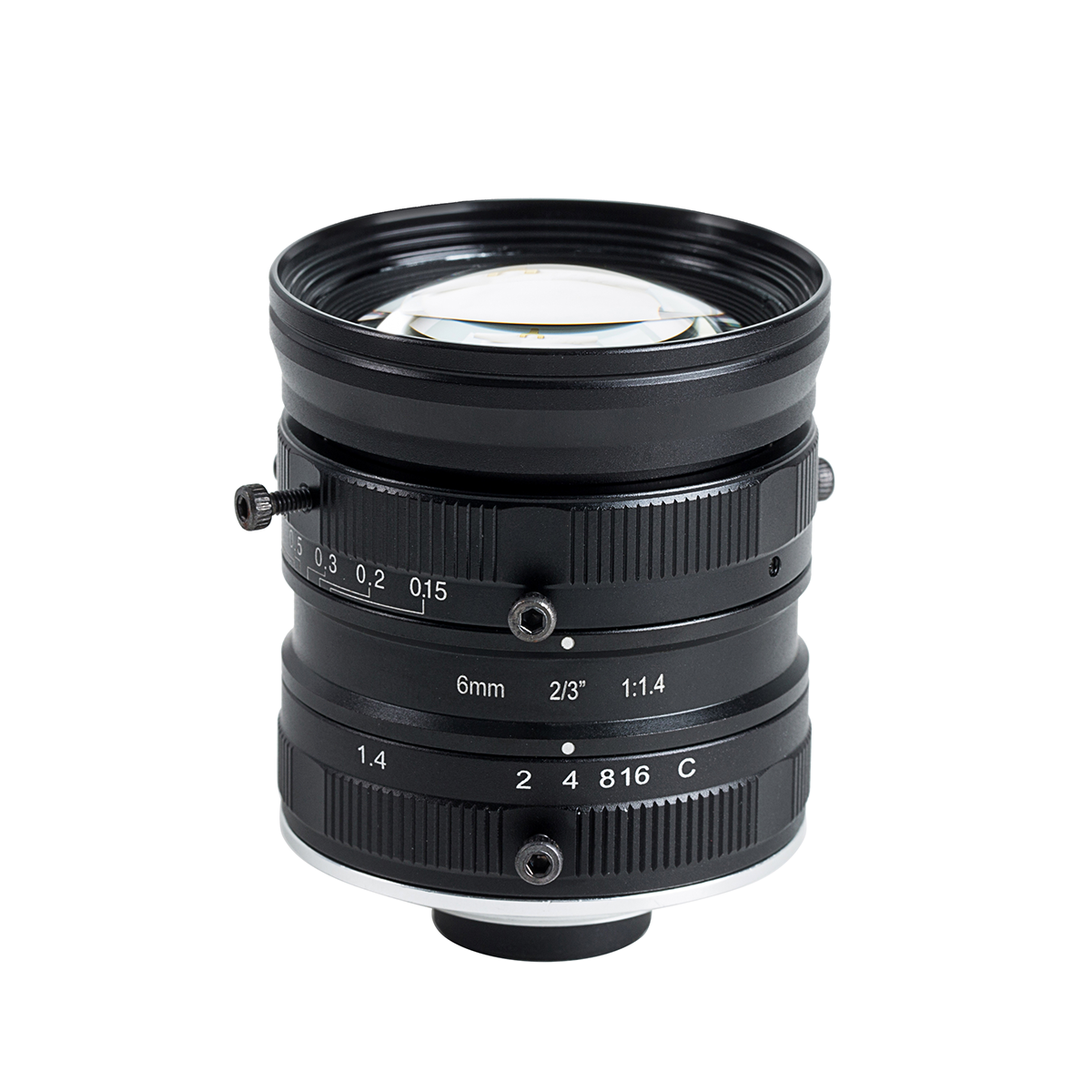 6mm 2/3" F1.4-16 5MP C Mount Manual Iris Machine Vision Lens for Industrial Measurement or Inspection 