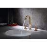 Buy cheap Deck Mounted Gold Widespread Bathroom Faucet 3 Hole 2 Handle Solid Brass from wholesalers