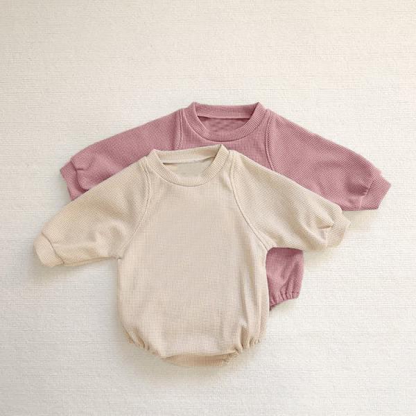 Buy cheap Custom Infant Baby Waffle Fabric Rompers Cotton 1 Piece Jumpsuit At Home Sleepwear from wholesalers