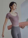 New Design Big Neck Short Sleeve Big Neck Crop Top T Shirts