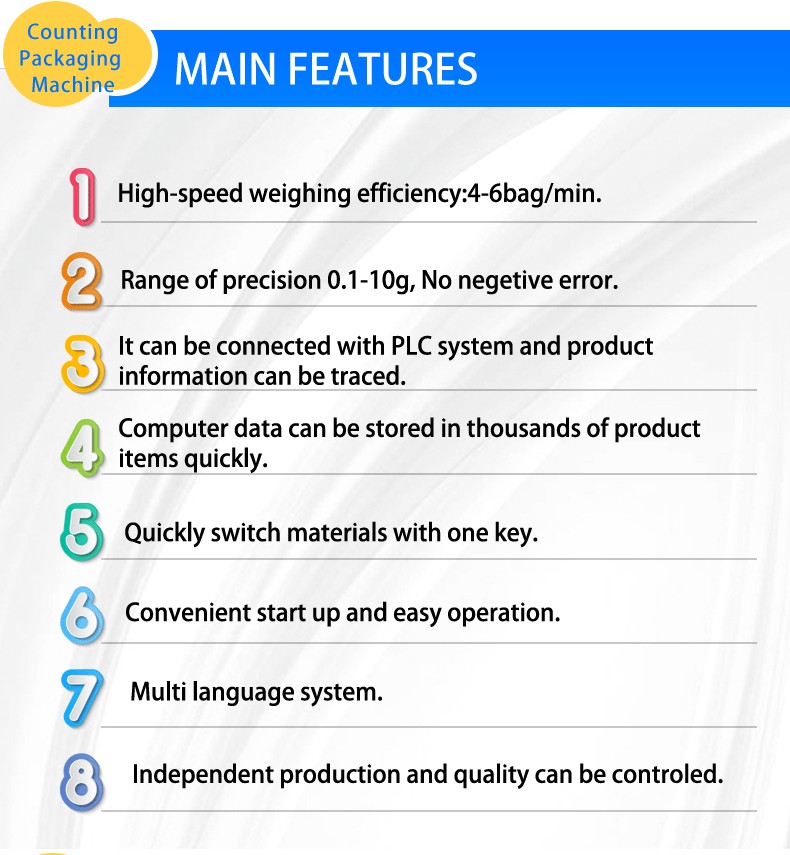 Automatic PE Film Weighing Packing Machine Intelligent For Screw Metal Parts