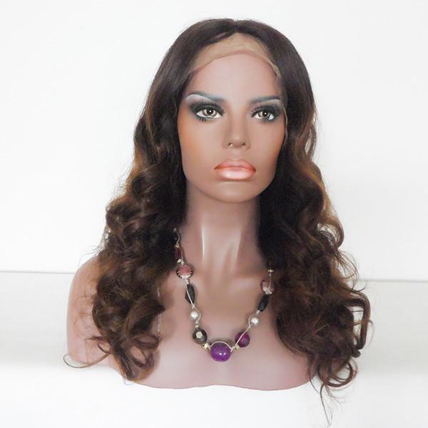 Buy cheap 8A grade Ombre Color Brazilian Human Hair Body Curl Full Lace Wigs from wholesalers