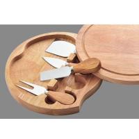 Buy cheap Round Bamboo Swiveling Cheese Board And Knife Set Housewarming Gift product