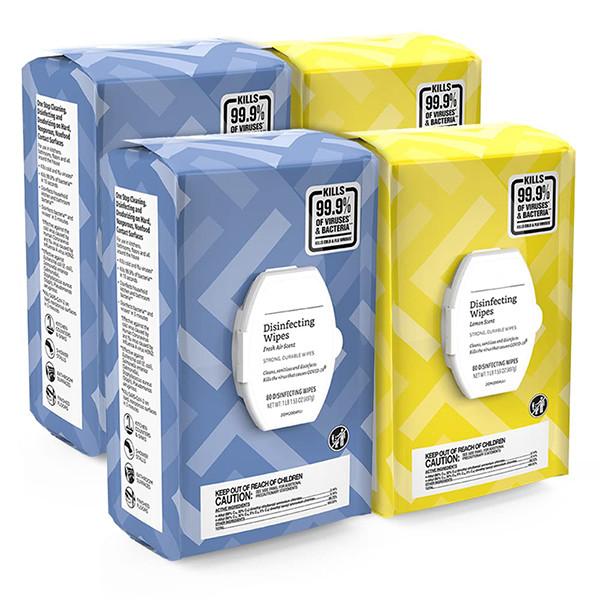 OEM Lemon Fresh Air Scent Disinfectant Wet Wipes Deodorizes Sterilization Wet