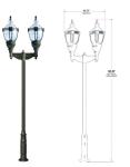 European Style Aluminum Light Pole Lamp Post Metal Landscape Decoration 3m - 10m
