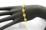 Gold Plated Silver with 5x7mm Oval Citrine Clear Cubic Zircon Tennis Bracelet
