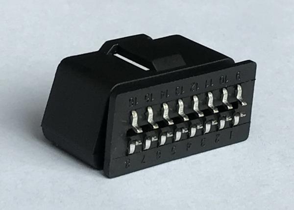 Buy cheap 16 Pin J1962 OBD2 OBDII Male Plug Connector with Curved Pins at The Back from wholesalers