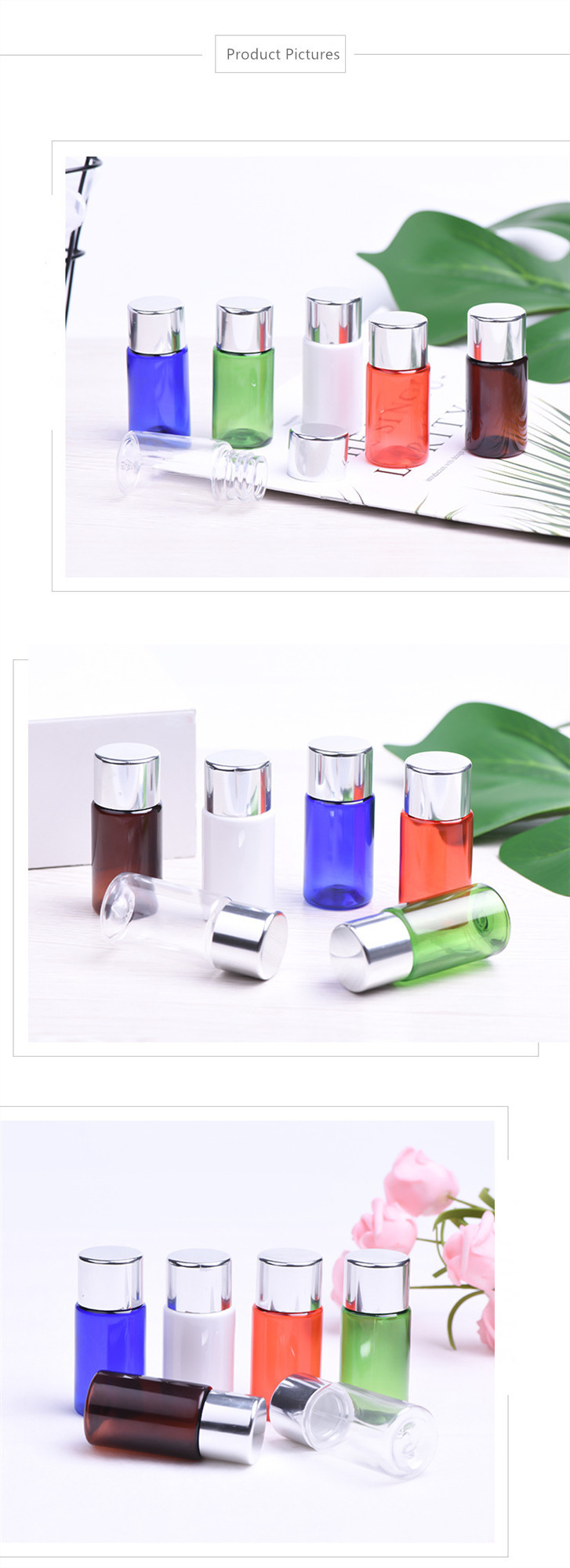 Portable Plastic Lotion Bottles , Multi Colors Empty Plastic Bottles Aluminum Cap