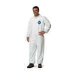 Attached Hood 70gsm White Disposable Overalls 185cm