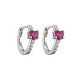 925 Silver Crystal Hoop Earrings