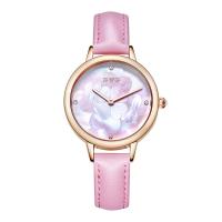 Buy cheap Mineral Glass Lens Leather Strap Quartz Watch MOP Dial Alloy Quartz Wrist Watch product