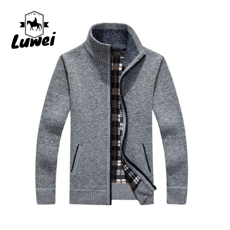 Winter Thick Warm Turtleneck Giacca Oversize Utility Elastic Men's Knitwear Cardigan Zipper Knitted Sweater Jackets