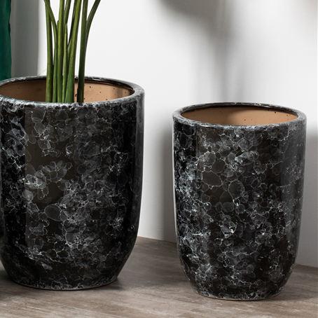 Buy cheap Wholesale Modern Home Hotel Corridor Decoration Flower Pots Large Black Ceramic Garden Pots & Planters from wholesalers