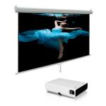 120 Inch Self Lock Projector Screen For Home School Matte White