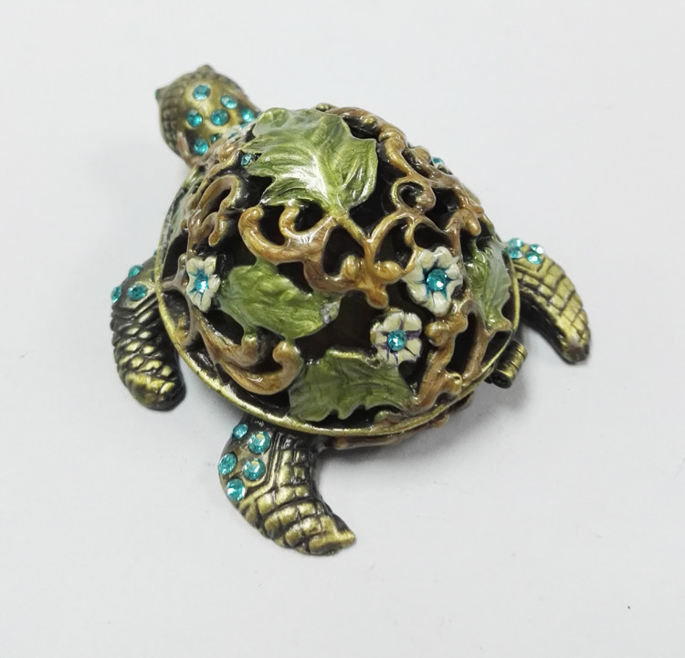Turtle Custom exquisite turtle shape pewter animal trinket jewelry box