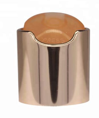 Buy cheap Cosmetic Aluminum Gold Disc Top , K901-5 Nonspill Flip Top Bottle Lids from wholesalers