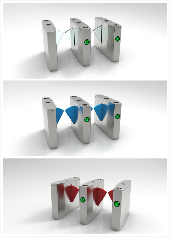 Stainless Steel Flap Gate Barrier RFID Access Control With For Gym
