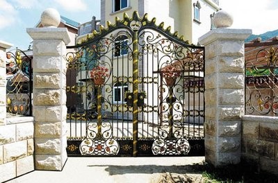 Courtyard Decorotive Morden Iron Gate, Europeanism Garden Gate Water Proof