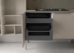 New Modular Structure Matt Wood And Aluminium Kitchen Cabinet Designs