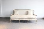 Buy cheap Event french style sofa with linen faric oak wood sofa 3 seaters upholstered from wholesalers