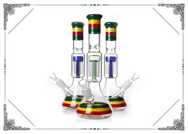 Buy cheap Rasta Glass Bongs Six Arms Tree Percolator 12 Inches Height For Smoking from wholesalers