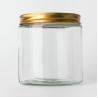 Buy cheap Factory Supply 8oz 12oz Empty Clear Candy Round Containers Glass Jars With Gold Metal Lids from wholesalers