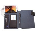 Luxury Hardcover Powerbank Wireless Charging Notebook Premium Pu Leather